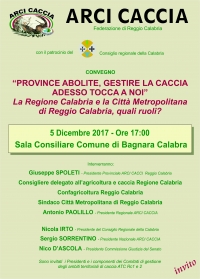 Quale futuro per la caccia dopo le abolizioni delle province? Se ne parlerà con Arci Caccia Calabria in un convegno pubblico