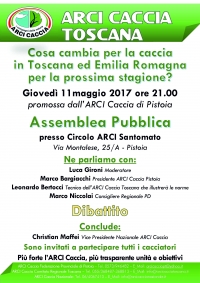 Arci Caccia Toscana: Assemblea Pubblica a Pistoia