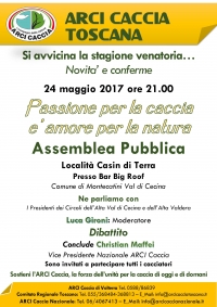 Arci Caccia: Assemblea Pubblica a Montecatini Val di Cecina